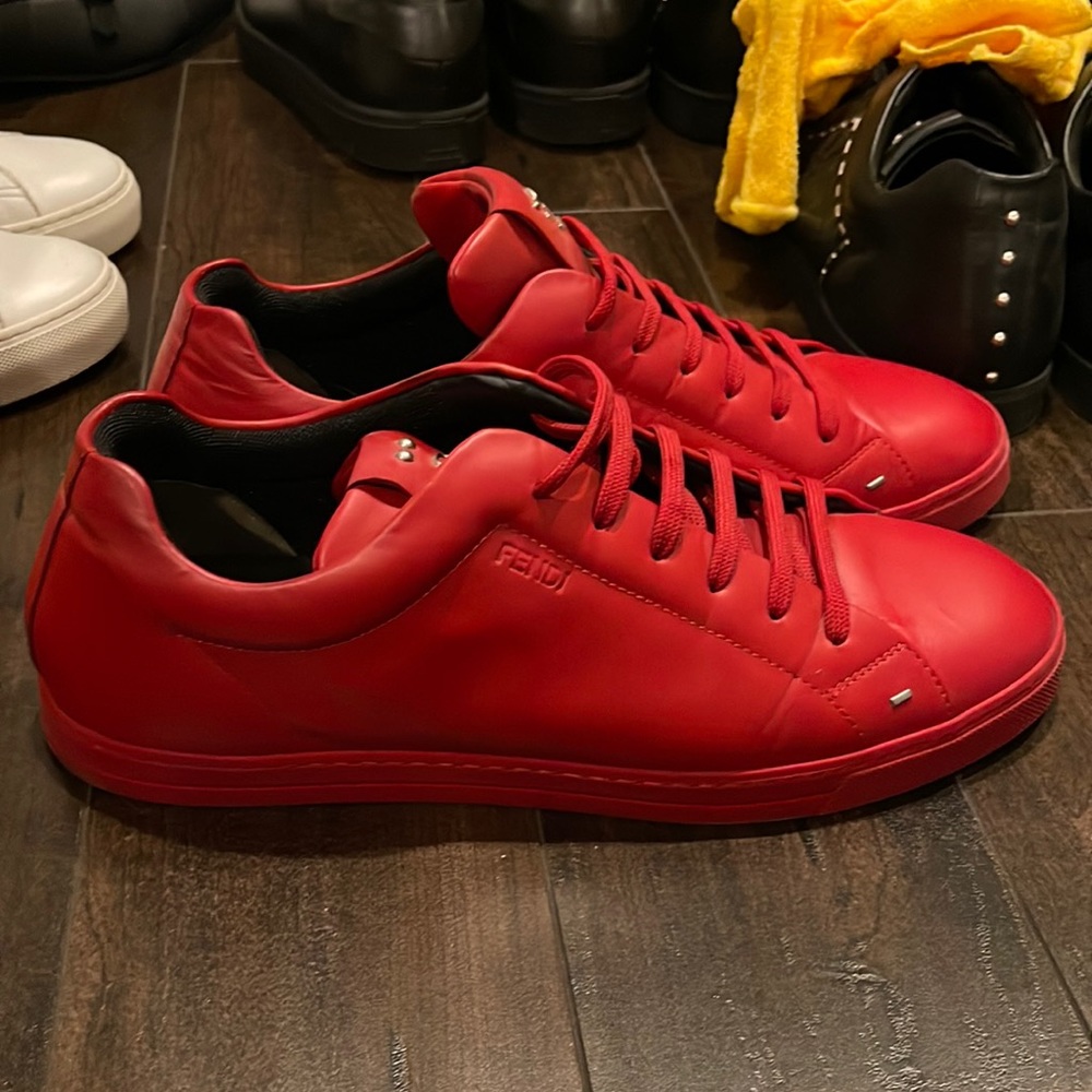 Fendi red sneaker size 9